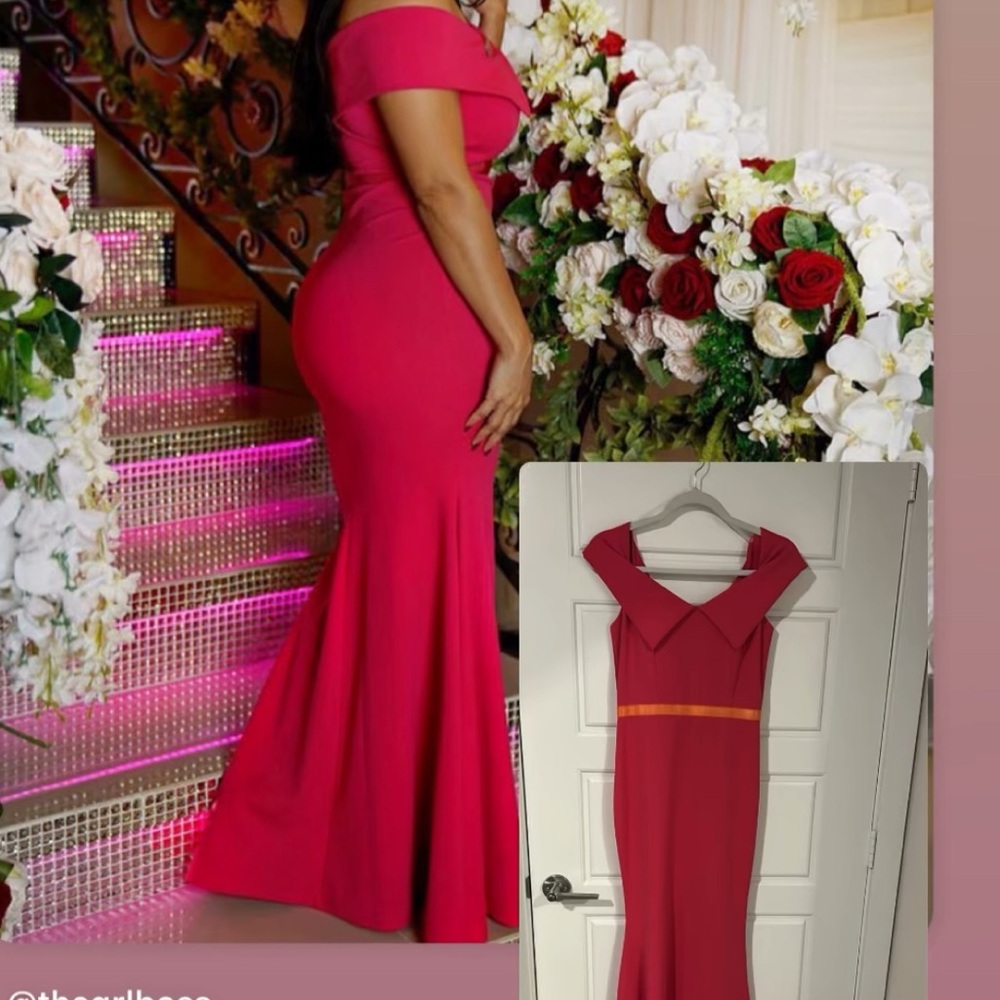Elegant Off-Shoulder Red Dress